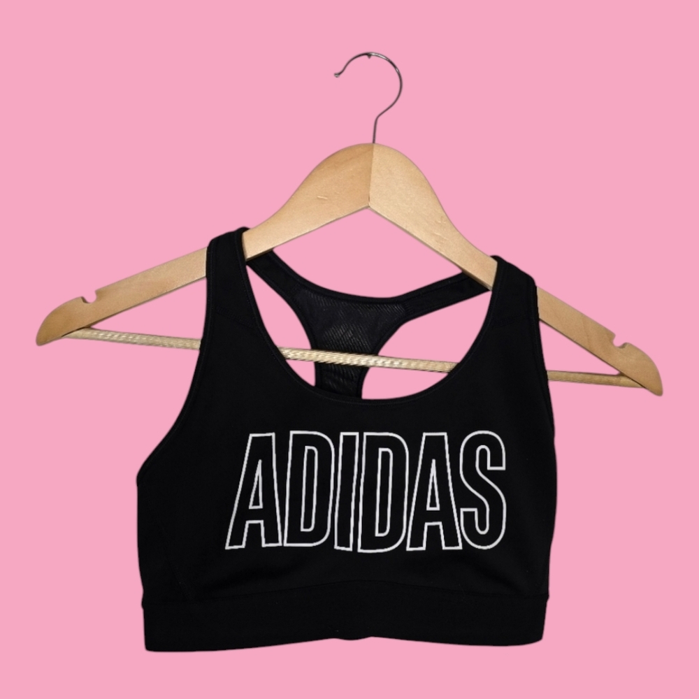 Black and White Adidas Sports Bra
